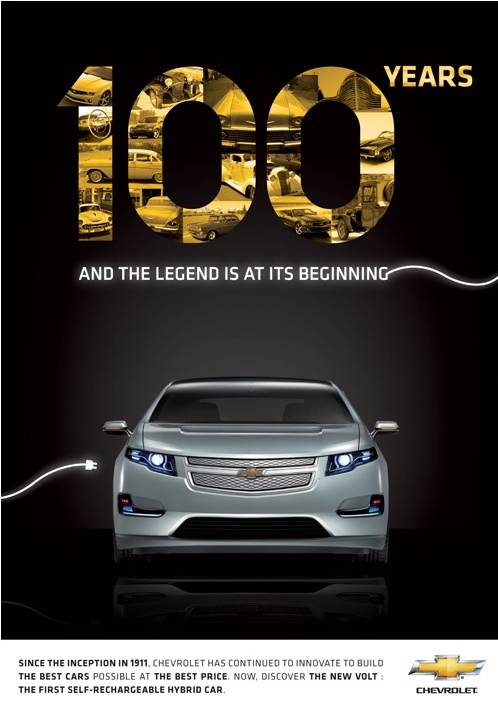Affiche pour le centenaire de Chevrolet récompensée au concours Young Creative Chevrolet